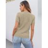 image:imageANRABESS Women Short Sleeve Sweaters Wool Blend V Neck Sweater Shirts Business Casual Work Tops 2026 Summer Vacation OutfitsAlmond