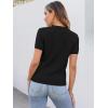 image:imageANRABESS Women Short Sleeve Sweaters Wool Blend V Neck Sweater Shirts Business Casual Work Tops 2026 Summer Vacation OutfitsBlack
