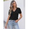 image:imageANRABESS Women Short Sleeve Sweaters Wool Blend V Neck Sweater Shirts Business Casual Work Tops 2026 Summer Vacation OutfitsBlack
