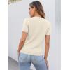 image:imageANRABESS Women Short Sleeve Sweaters Wool Blend V Neck Sweater Shirts Business Casual Work Tops 2026 Summer Vacation OutfitsCream White