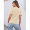 image:imageANRABESS Women Short Sleeve Sweaters Wool Blend V Neck Sweater Shirts Business Casual Work Tops 2026 Summer Vacation OutfitsParchment