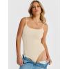 image:imageANRABESS Women Square Neck Spaghetti Straps Bodysuits Double Lined Sleeveless Backless Cami Body Suits Top 2026 TrendyBeige