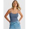 image:imageANRABESS Women Square Neck Spaghetti Straps Bodysuits Double Lined Sleeveless Backless Cami Body Suits Top 2026 TrendyBlue Gray