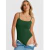 image:imageANRABESS Women Square Neck Spaghetti Straps Bodysuits Double Lined Sleeveless Backless Cami Body Suits Top 2026 TrendyDark Green