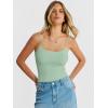 image:imageANRABESS Women Square Neck Spaghetti Straps Bodysuits Double Lined Sleeveless Backless Cami Body Suits Top 2026 TrendyLight Green
