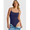 image:imageANRABESS Women Square Neck Spaghetti Straps Bodysuits Double Lined Sleeveless Backless Cami Body Suits Top 2026 TrendyNavy Blue