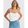image:imageANRABESS Women Square Neck Spaghetti Straps Bodysuits Double Lined Sleeveless Backless Cami Body Suits Top 2026 TrendyWhite