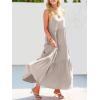 image:imageANRABESS Women Summer Casual Loose Sleeveless Sundress Spaghetti Strap Flowy Boho Linen Beach Vacation Maxi Long DressBeige