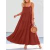 image:imageANRABESS Women Summer Casual Loose Sleeveless Sundress Spaghetti Strap Flowy Boho Linen Beach Vacation Maxi Long DressBrick Red