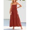 image:imageANRABESS Women Summer Casual Loose Sleeveless Sundress Spaghetti Strap Flowy Boho Linen Beach Vacation Maxi Long DressBrick Red