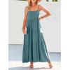 image:imageANRABESS Women Summer Casual Loose Sleeveless Sundress Spaghetti Strap Flowy Boho Linen Beach Vacation Maxi Long DressLake