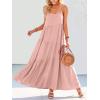 image:imageANRABESS Women Summer Casual Loose Sleeveless Sundress Spaghetti Strap Flowy Boho Linen Beach Vacation Maxi Long DressPink