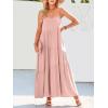 image:imageANRABESS Women Summer Casual Loose Sleeveless Sundress Spaghetti Strap Flowy Boho Linen Beach Vacation Maxi Long DressPink