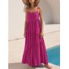 image:imageANRABESS Women Summer Casual Loose Sleeveless Sundress Spaghetti Strap Flowy Boho Linen Beach Vacation Maxi Long DressRose