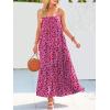 image:imageANRABESS Women Summer Casual Loose Sleeveless Sundress Spaghetti Strap Flowy Boho Linen Beach Vacation Maxi Long DressRose Red Floral