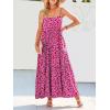 image:imageANRABESS Women Summer Casual Loose Sleeveless Sundress Spaghetti Strap Flowy Boho Linen Beach Vacation Maxi Long DressRose Red Floral