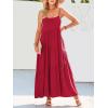 image:imageANRABESS Women Summer Casual Loose Sleeveless Sundress Spaghetti Strap Flowy Boho Linen Beach Vacation Maxi Long DressWine Red