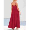 image:imageANRABESS Women Summer Casual Loose Sleeveless Sundress Spaghetti Strap Flowy Boho Linen Beach Vacation Maxi Long DressWine Red