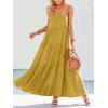 image:imageANRABESS Women Summer Casual Loose Sleeveless Sundress Spaghetti Strap Flowy Boho Linen Beach Vacation Maxi Long DressYellow