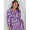 image:imageANRABESS Women Summer Dress 2026 34 Puff Sleeve Polo V Neck Floral Print Casual Boho Shirt Maxi Dress Beach Vacation ClothesPurple Pink Floral