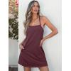 image:imageANRABESS Women Summer Dress 2026 Beach Vacation Outfits Tennis Athletic Workout Romper Dress Built in Shorts Travel ClothesBurgundy