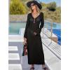 image:imageANRABESS Women Swimsuit Swim Crochet Cover Up Knit Bathing Suit Swimwear 2026 Summer Bodycon Beach Dress Vacation ClothesBlack