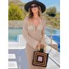 image:imageANRABESS Women Swimsuit Swim Crochet Cover Up Knit Bathing Suit Swimwear 2026 Summer Bodycon Beach Dress Vacation ClothesKhaki