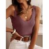 image:imageANRABESS Women Tank Tops Scoop Neck Ribbed Knit Summer Sweater 2026 Sleeveless Casual Shirts Cute Beach Vacation ClothesBrick Red
