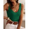 image:imageANRABESS Women Tank Tops Scoop Neck Ribbed Knit Summer Sweater 2026 Sleeveless Casual Shirts Cute Beach Vacation ClothesForest Green
