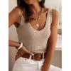 image:imageANRABESS Women Tank Tops Scoop Neck Ribbed Knit Summer Sweater 2026 Sleeveless Casual Shirts Cute Beach Vacation ClothesLight Khaki
