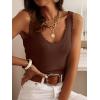 image:imageANRABESS Women Tank Tops Scoop Neck Ribbed Knit Summer Sweater 2026 Sleeveless Casual Shirts Cute Beach Vacation ClothesRed Brown