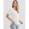 image:imageANRABESS Womens 100 Wool Sweaters Short Sleeve V Neck Tops Business Casual Outfits 2026 Spring Summer Work ClothesBeige