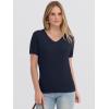 image:imageANRABESS Womens 100 Wool Sweaters Short Sleeve V Neck Tops Business Casual Outfits 2026 Spring Summer Work ClothesNavy Blue
