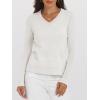 image:imageANRABESS Womens 100 Wool Sweaters V Neck Long Sleeve Work Business Casual Basic Pullover Sweater Tops 2025 Fall OutfitsBeige