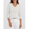 image:imageANRABESS Womens 100 Wool Sweaters V Neck Long Sleeve Work Business Casual Basic Pullover Sweater Tops 2025 Fall OutfitsBeige