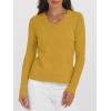 image:imageANRABESS Womens 100 Wool Sweaters V Neck Long Sleeve Work Business Casual Basic Pullover Sweater Tops 2025 Fall OutfitsYellow