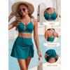 image:imageANRABESS Womens Bikini Sets Two Piece Swim Skirt High Waisted Swimsuits Tummy Control UWire Bathing Suit 2026 Beach SwimwearLake Green