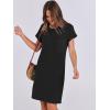 image:imageANRABESS Womens Casual Summer Ribbed Knit Tunic Tshirt Mini Dresses 2026 Trendy Crewneck Short Sleeve Beach Loose Shift DressBlack