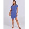 image:imageANRABESS Womens Casual Summer Ribbed Knit Tunic Tshirt Mini Dresses 2026 Trendy Crewneck Short Sleeve Beach Loose Shift DressBlue