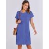 image:imageANRABESS Womens Casual Summer Ribbed Knit Tunic Tshirt Mini Dresses 2026 Trendy Crewneck Short Sleeve Beach Loose Shift DressBlue