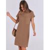 image:imageANRABESS Womens Casual Summer Ribbed Knit Tunic Tshirt Mini Dresses 2026 Trendy Crewneck Short Sleeve Beach Loose Shift DressBrown