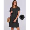 image:imageANRABESS Womens Casual Summer Ribbed Knit Tunic Tshirt Mini Dresses 2026 Trendy Crewneck Short Sleeve Beach Loose Shift DressDark Gray