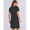 image:imageANRABESS Womens Casual Summer Ribbed Knit Tunic Tshirt Mini Dresses 2026 Trendy Crewneck Short Sleeve Beach Loose Shift DressDark Gray