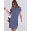 image:imageANRABESS Womens Casual Summer Ribbed Knit Tunic Tshirt Mini Dresses 2026 Trendy Crewneck Short Sleeve Beach Loose Shift DressDrak Blue
