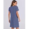 image:imageANRABESS Womens Casual Summer Ribbed Knit Tunic Tshirt Mini Dresses 2026 Trendy Crewneck Short Sleeve Beach Loose Shift DressDrak Blue