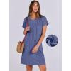 image:imageANRABESS Womens Casual Summer Ribbed Knit Tunic Tshirt Mini Dresses 2026 Trendy Crewneck Short Sleeve Beach Loose Shift DressDrak Blue