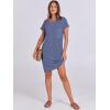 image:imageANRABESS Womens Casual Summer Ribbed Knit Tunic Tshirt Mini Dresses 2026 Trendy Crewneck Short Sleeve Beach Loose Shift DressDrak Blue