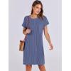 image:imageANRABESS Womens Casual Summer Ribbed Knit Tunic Tshirt Mini Dresses 2026 Trendy Crewneck Short Sleeve Beach Loose Shift DressDrak Blue