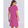 image:imageANRABESS Womens Casual Summer Ribbed Knit Tunic Tshirt Mini Dresses 2026 Trendy Crewneck Short Sleeve Beach Loose Shift DressHot Pink