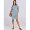 image:imageANRABESS Womens Casual Summer Ribbed Knit Tunic Tshirt Mini Dresses 2026 Trendy Crewneck Short Sleeve Beach Loose Shift DressLight Blue